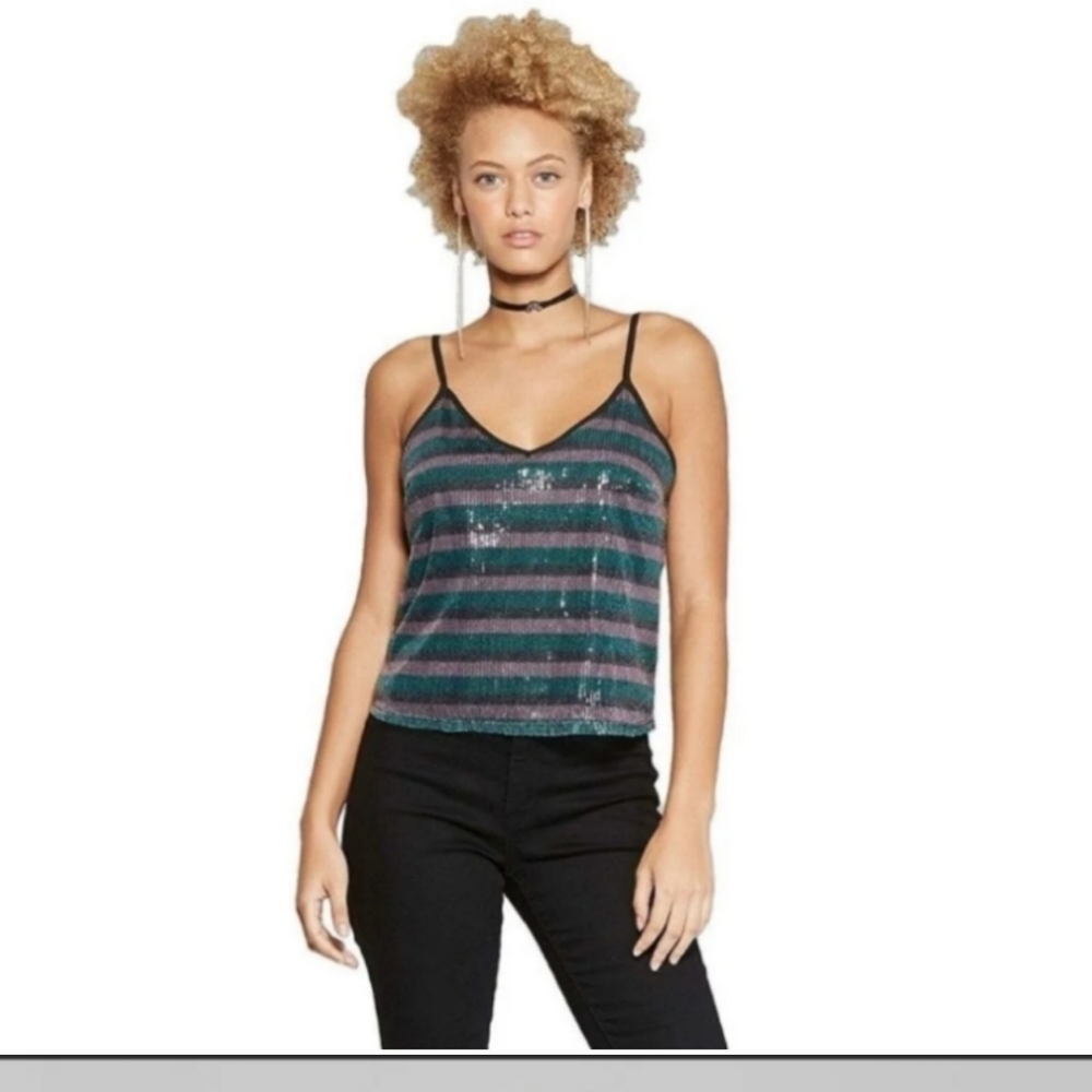 🎊4/$20 // WILD FABLE: Sequin Striped Tank